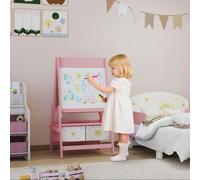 Shein AIYAPLAY Pizarra Infantil Caballete 3 en 1 Pizarra Infantil de Doble Cara Caballete de Pintura para Niños de +3 Años con Rollo de Papel y Cestas de Al