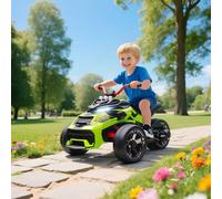 Shein AIYAPLAY Quad Eléctrico para Niños 12V, Quad para Niños de 3-8 Años, con 2 Motores, Velocidad hasta 5 km/h, 3 Ruedas, Sistema de Suspensión, Faros, Bo