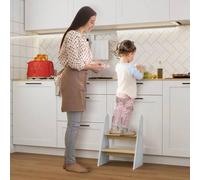 Shein AIYAPLAY Taburete para Niños de 2 Peldaños Torre de Aprendizaje Escalera para Niños de +3 Años para Baño Cocina Librería Dormitorio