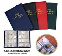 Shein Álbum de 60/120/240 bolsillos para colección de monedas, decoración del hogar, álbum de fotos, álbum de monedas, libro de colección, scrapbook
