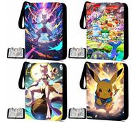 Shein Álbum de cartas Pokémon con 50 páginas transparentes extraíbles y 4 bolsillos dobles, 400 bolsillos para álbum de cartas coleccionables, compatible co