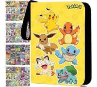 Shein Álbum de cartas Pokémon con cremallera - Organizador de álbum de cartas coleccionables para 400/900 cartas, cubierta de piel sintética, fundas transpa