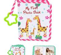 Shein Álbum de fotos para bebé de tela suave, libro de fotos del primer año, álbum de recuerdos, regalo para baby shower de recién nacidos, bebés y niños pe