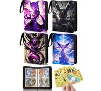 Shein Álbum de recortes de cartas Pokémon, carpeta de 4 bolsillos, libro de cartas de intercambio de 50 páginas doble cara, álbum de cartas de intercambio c