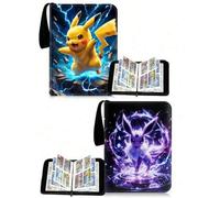 Shein Álbum de recortes de tarjetas Pokémon, carpeta con 4 bolsillos, 50 páginas doble cara para 400 tarjetas de intercambio, portafolios para tarjetas