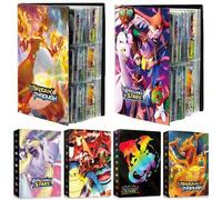 Shein Álbum de tarjetas Pokémon con 4 palacios y bolsillos, soporte para almacenamiento de tarjetas de intercambio de monstruos de bolsillo, bolsa para álbu