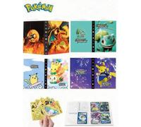 Shein Álbum para recortes de tarjetas Pokémon, portafolios de página con 4 bolsillos, libro de tarjetas intercambiables de 30 páginas con doble cara, álbum