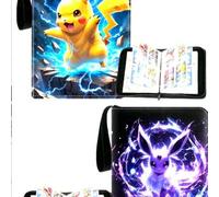 Shein Álbum para tarjetas Pokémon, carpeta con 4 bolsillos, 50 páginas doble cara con capacidad para 400 tarjetas, portacartas