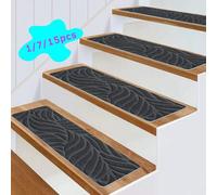 Shein Alfombra antideslizante para peldaños, 1/7/15 piezas de alfombrillas antideslizantes autoadhesivas para peldaños interiores, protección para pisos, al