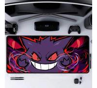 Shein Alfombrilla de ratón grande de Pokémon - Base de goma antideslizante, lavable, alfombrilla de escritorio antideslizante, con un diseño vibrante en mor