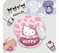 Shein Alfombrilla de ratón rosa linda de Hello Kitty con apoyo para la muñeca para escritorio de mujeres y niños, alfombrilla de ratón para juegos, ergonómi