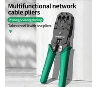 Shein Alicates prensadores de cable multifuncionales, herramienta de corte y pelado 3 en 1 para conectores RJ de 4P/6P/8P, adecuado para cable/TV/Ethernet,