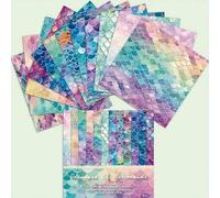 Shein Alinacutle 24 hojas 6"X6" Bloc de papel de Princesa de Sirenas, papel de diseño de patrones para manualidades decorativas, álbum de scrapbooking, tarj