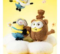 Shein Almohada de peluche con diseño de Minions Bob+Tim de serie anime, accesorio de dibujos animados, juguete suave para cumpleaños de niños, 28cm/11.1 pul