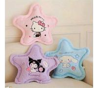 Shein Almohada de peluche de la serie Hello Kitty, cojín cálido, cojín de asiento de dibujos animados, decoración interior del automóvil, adecuado para sedá