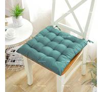Shein Almohadilla de la serie de colores sólidos de fibra de bambú y lino, de color verde, con dimensiones de 40 x 40 x 5 cm. Funciona como almohadilla para