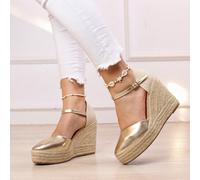 Shein Alpargatas de cuña para mujer, sandalias de plataforma con cuña de esparto, entrega estimada entre 1 y 3 días laborables (península). Estilo bohemio.