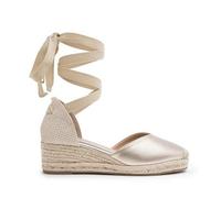 Shein Alpargatas Mujer Cuñas bajas 5 cm, Alpargatas Tipo Valenciana con Plataforma, Cierre de Cintas y Suela de Esparto Natural, Comodidad Total para el Día