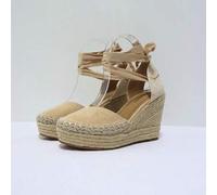 Shein Alpargatas Valencia, sandalias con cuña alto con plataforma de verano, para Playa Oficina Vacaciones
