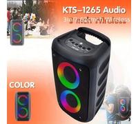 Shein Altavoz inalámbrico Boombox con subwoofer: Altavoz estéreo grande para exteriores con luces RGB y función TWS, compatible con tarjeta TF (tarjeta no i