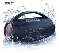 Shein Altavoz inalámbrico portátil ZEALOT S97 de 80 W con 4 subwoofers, sonido envolvente 3D de graves intensos, batería de larga duración de 16 000 mAh, co