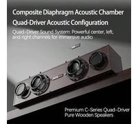 Shein Altavoz subwoofer C02 Aspecto retro de madera Unidad de doble unidad Graves potentes Transmisión estable Bluetooth Plug and play USB Artefacto de ambi