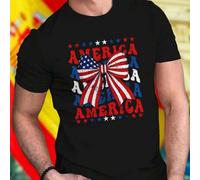 Shein AMERICA AMERICA Camiseta Hombre Moda Casual Verano Estilo Urbano Algodón Suave Ropa Deportiva Juvenil Oferta Especial Regalo Único Ligera Nueva Llega
