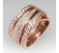 Shein Anillo de banda ancha con acabado de oro de 18K, con diseño cuadrado adornado con circonita cúbica brillante, que simboliza elegancia y nobleza, perfe