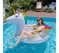 Shein Anillo de natación de unicornio para adultos de 120cm/90cm, anillo de natación de flamenco, anillo de natación de PVC reforzado para adultos, flotador