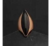 Shein Anillos de cristal artificial de color azul real con hermosas piedras preciosas negras y doradas de alta calidad, regalo del Día de San Valentín