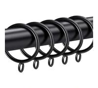 Shein Anillos para cortinas, anillos para cortinas de metal de 1.5 pulgadas, anillo de cortina para barras de cortina negro