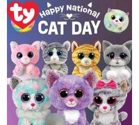 Shein Animales de peluche TY Beanie Bellies Lillibelle la gatita rosa con ojos azules brillantes, animales de peluche suaves y acogedores de 6 pulgadas orig