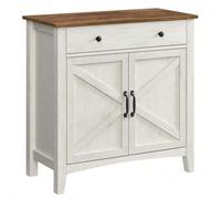 Shein Aparador, Armario de Almacenaje con Cajón, Armario de Cocina con Puertas y Estante Regulable, Estilo Campo, para Salón, Comedor, 40 x 80 x 80 cm, Blan