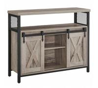 Shein Aparador, Armario de Cocina, Armario de Almacenamiento, con 2 Puertas Correderas, 33 x 100 x 80 cm, Estantes Ajustables, para Salón, Greige Melange y