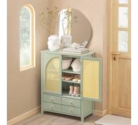 Shein Aparador Recibidor para Salon Muebles Entrada Recibidor Mueble de Entrada con 2 Puertas y 4 Cajones 70 x 34 x 90 cm Verde FSB72-GR ES Aparador Entrada