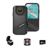 Shein Apexcam K20 Cámara Deportiva con Pantalla Táctil 4K60FPS 48MP Ultra HD WiFi 8X Zoom EIS Cámara Acción Cámara Subacuática 20m Sumergible con Tarjeta 64