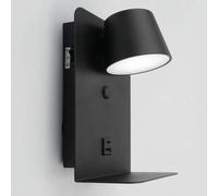 Shein Aplique LED Orientable 6W con Interruptor y Carga USB y Type C, 2700K-4000K-6000K, Chips Osram, Driver KEGU Negro