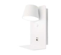 Shein Aplique LED Orientable 6W con Interruptor y Carga USB y Type C, 3000K-4000K-6000K, Chips Osram, Driver KEGU Blanco