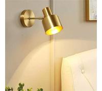 Shein Apliques de pared inalámbricos vintage dorados, luces de pared inalámbricas y a batería de estilo industrial con LED, accesorio de lámpara de pared in