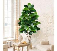Shein Árbol artificial de Ficus grande de 74-140 cm, árbol de higuera tropical de hojas de magnolia verde de tacto real para decoración del hogar, jardín, o