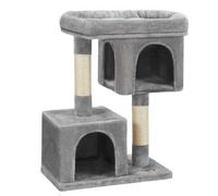 Shein Árbol para Gatos, Torre para Gatos de 84 cm, L, para Gatos Grandes de hasta 7 kg, Plataforma Grande para Gatos, 2 Cuevas para Gatos, Rascador, Beige/G