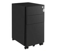Shein Archivador Móvil, Cajonera de Oficina con Ruedas y Cerradura, Premontado, para A4, Documentos, Carpetas de Archivo, Negro/Blanco