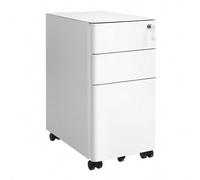 Shein Archivador Móvil, Cajonera de Oficina con Ruedas y Cerradura, Premontado, para A4, Documentos, Carpetas de Archivo, Negro/Blanco