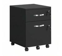 Shein Archivador Móvil con Cerradura, Pequeño Armario de Oficina con 2 Cajones, 5 Ruedas, Barras Colgantes Ajustables, A4, Archivo Colgante de Tamaño Carta,