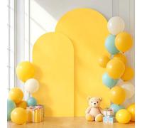 Shein Arco decorativo de 1.5 m, 1.8 m, 2 m, 2.2 m de color amarillo, con tela de spandex por ambos lados, para arcos de boda, fiesta de cumpleaños, decoraci
