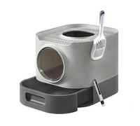 Shein Arenero Cerrado para Gatos, Caja de Arena para Gatos XXL, con Tapa, Bandeja Extraíble, Recogedor, Cepillo, Gatos Grandes, Menos Rastro, Antipérdida, G