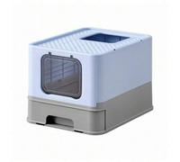 Shein Arenero para Gatos, Caja Arena con Bandeja Extraíble, Pala, Cepillo, Espacioso para Gatos Grandes, Carga de 15 kg, Antifiltración, Antiescapes, Azul P