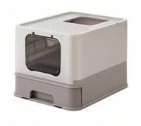 Shein Arenero para Gatos, Caja Arena con Bandeja Extraíble, Pala, Cepillo, Espacioso para Gatos Grandes, Carga de 15 kg, Antifiltración, Antiescapes, Avena