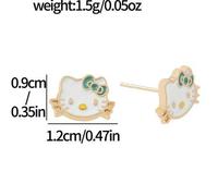 Shein Aretes de aleación con diseño de corazón con rhinestones de Hello Kitty, estilo dulce y lindo, excelente regalo para amigos, festivales, Día de San Va