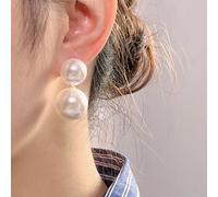 Shein Aretes En Caída Decorados Con Perlas Sintéticas